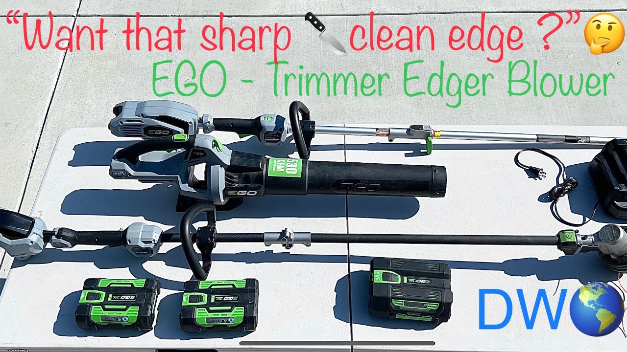 Ego Trimmer/edger/blower - how to get that clean crisp sharp edge - trimmer edged blower in action