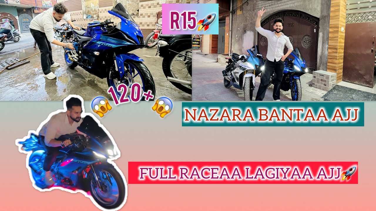 EXHAUST WALA KAM SIRAA LGEYA PYA🤩||AJJ R15 DI FULL KHICHIYI KITI || 120+SPEED😱|SAHIL SADIOURA VLOGS|