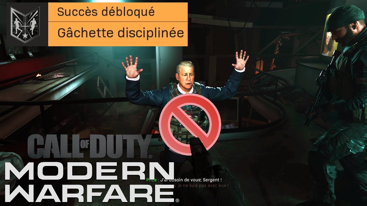CALL OF DUTY MODERN WARFARE: GACHETTE DISCIPLINÉE TROPHÉE / SUCCÈS