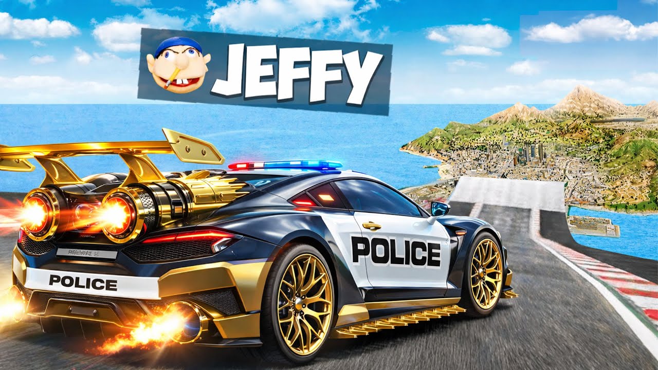 Jeffy Jumps POLICE CARS Across ENTIRE MAP In GTA 5!