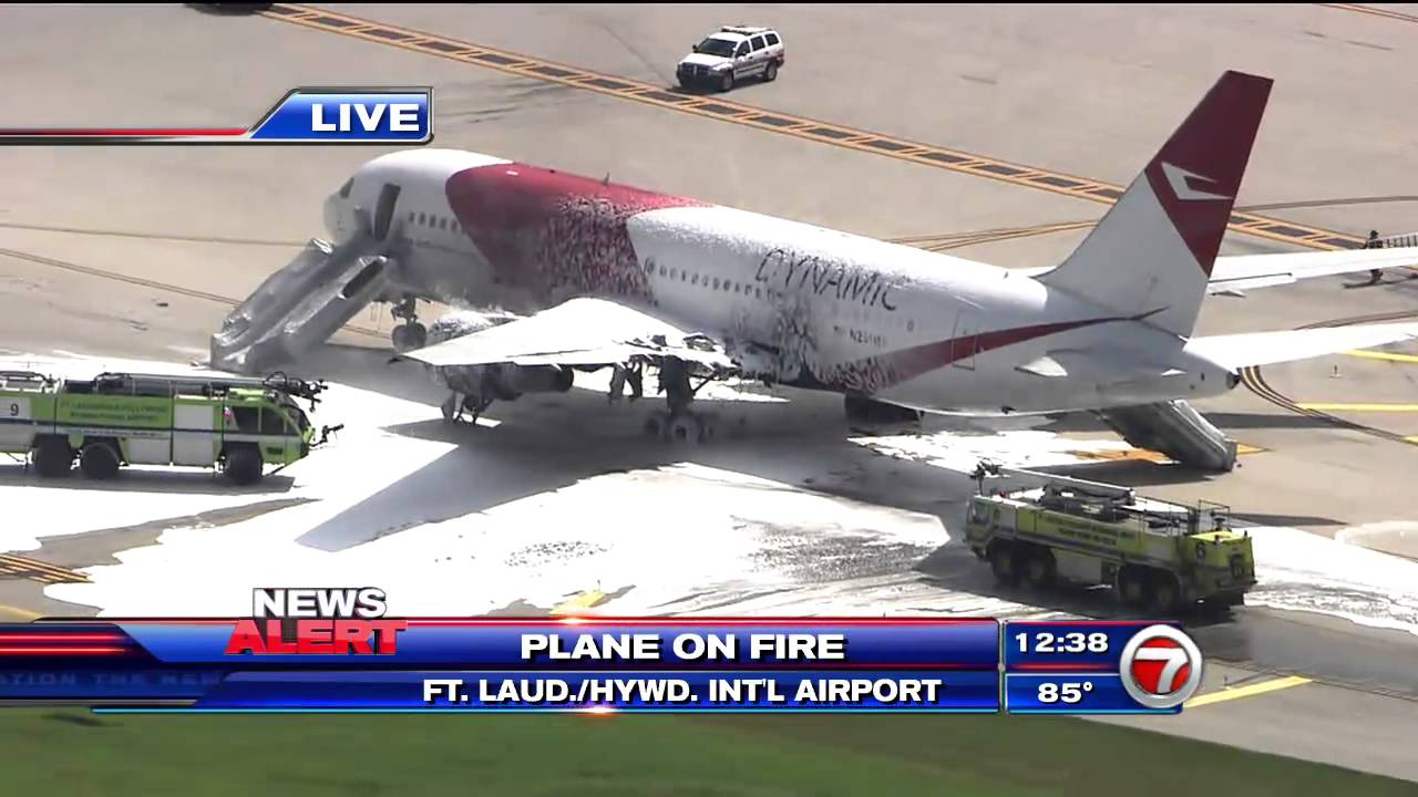Dynamic Airways plane fire at Fort Lauderdale International airport.