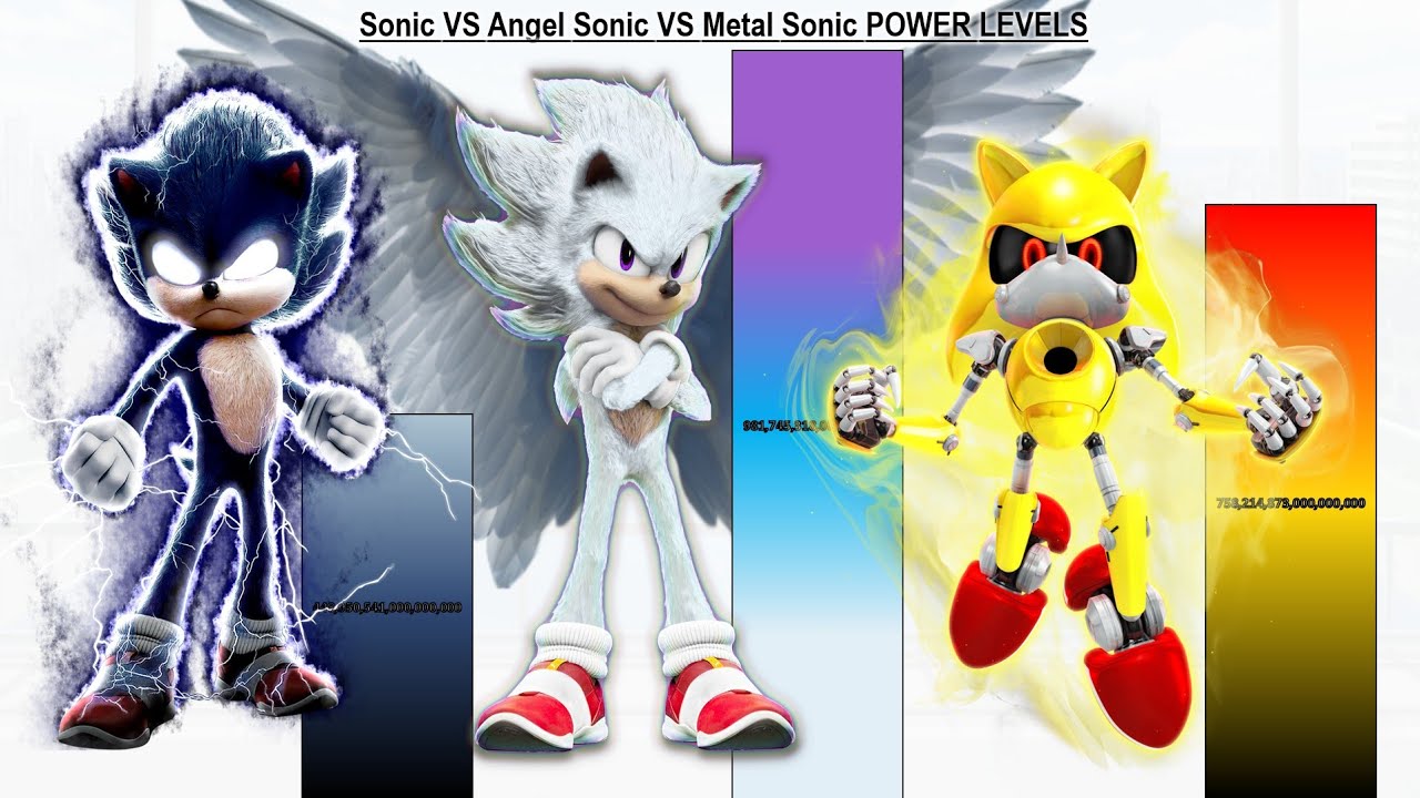 Sonic VS Angel Sonic VS Metal Sonic POWER LEVELS - Sonic 1 / Sonic 2 / Sonic 3 / Sonic 4