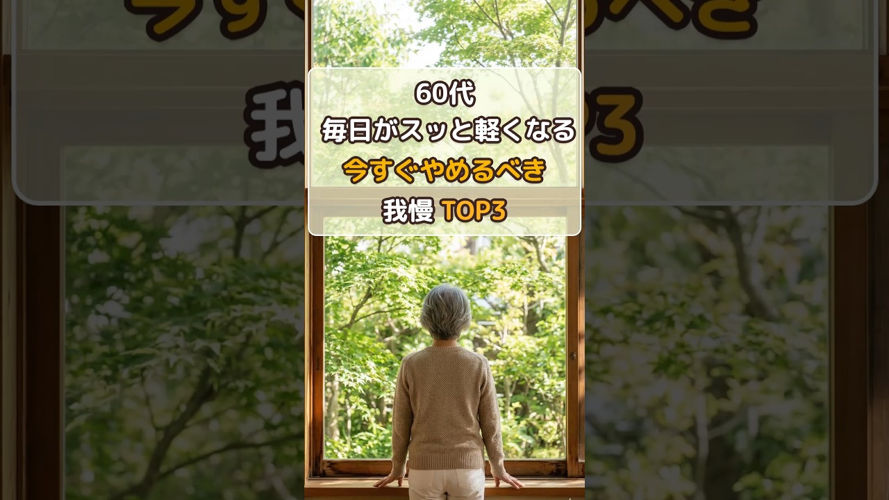 ✨️60代、毎日がスッと軽くなる、今すぐやめるべき我慢TOP3