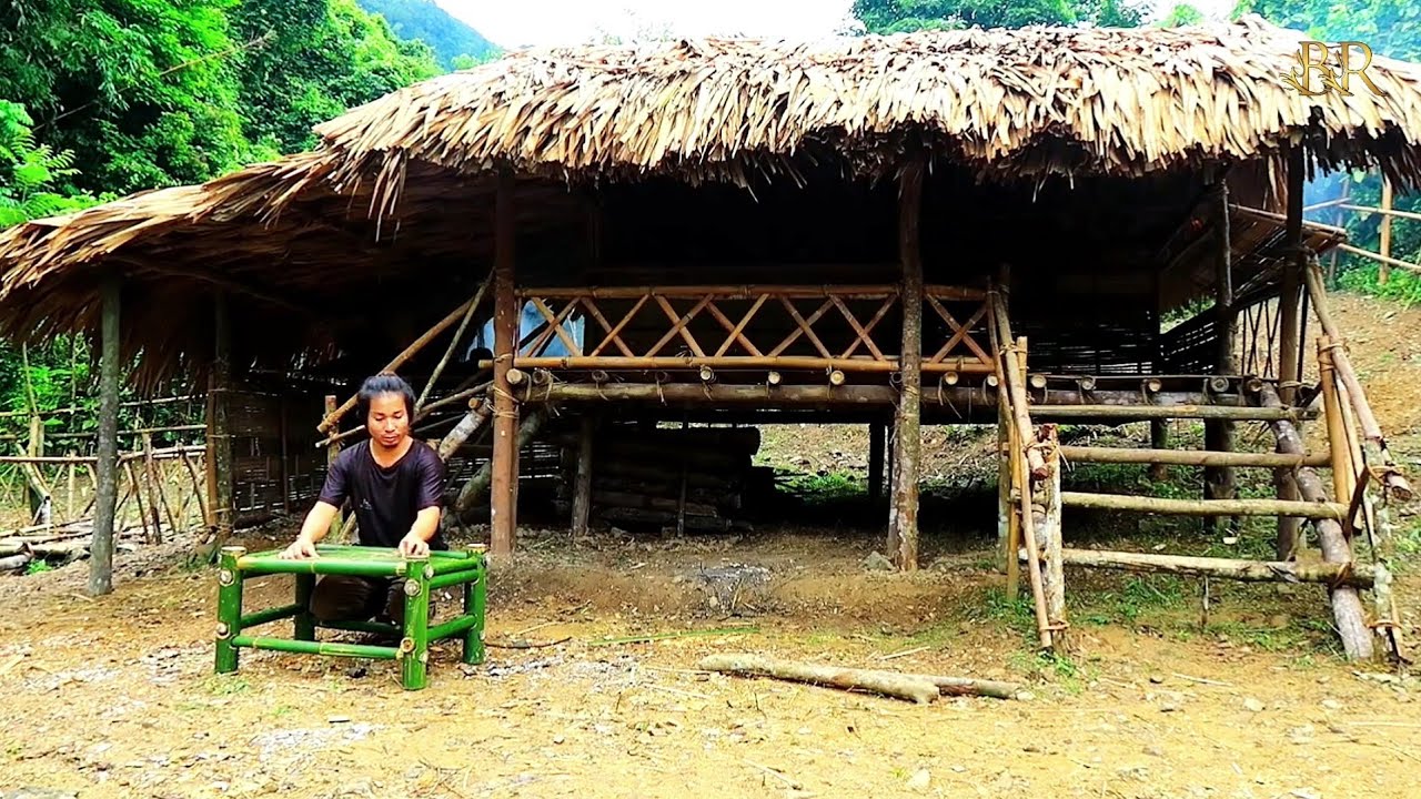 Next Day of Staying in Home Forest_ Make Table and Has Crab with Tomato For food.