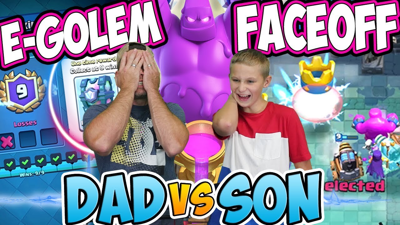 ELIXIR GOLEM FACE-OFF! Dad vs Son - ONLY ONE WINNER! SPARK plus E-GOLEM is OP!