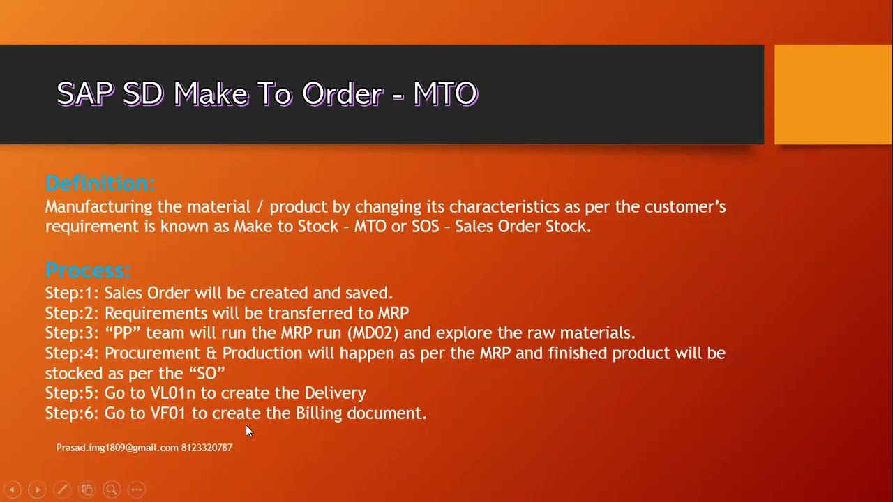 SAP SD Make To Order MTO или Sales Order Stock SOS | Обучение по SAP SD от Sivan
