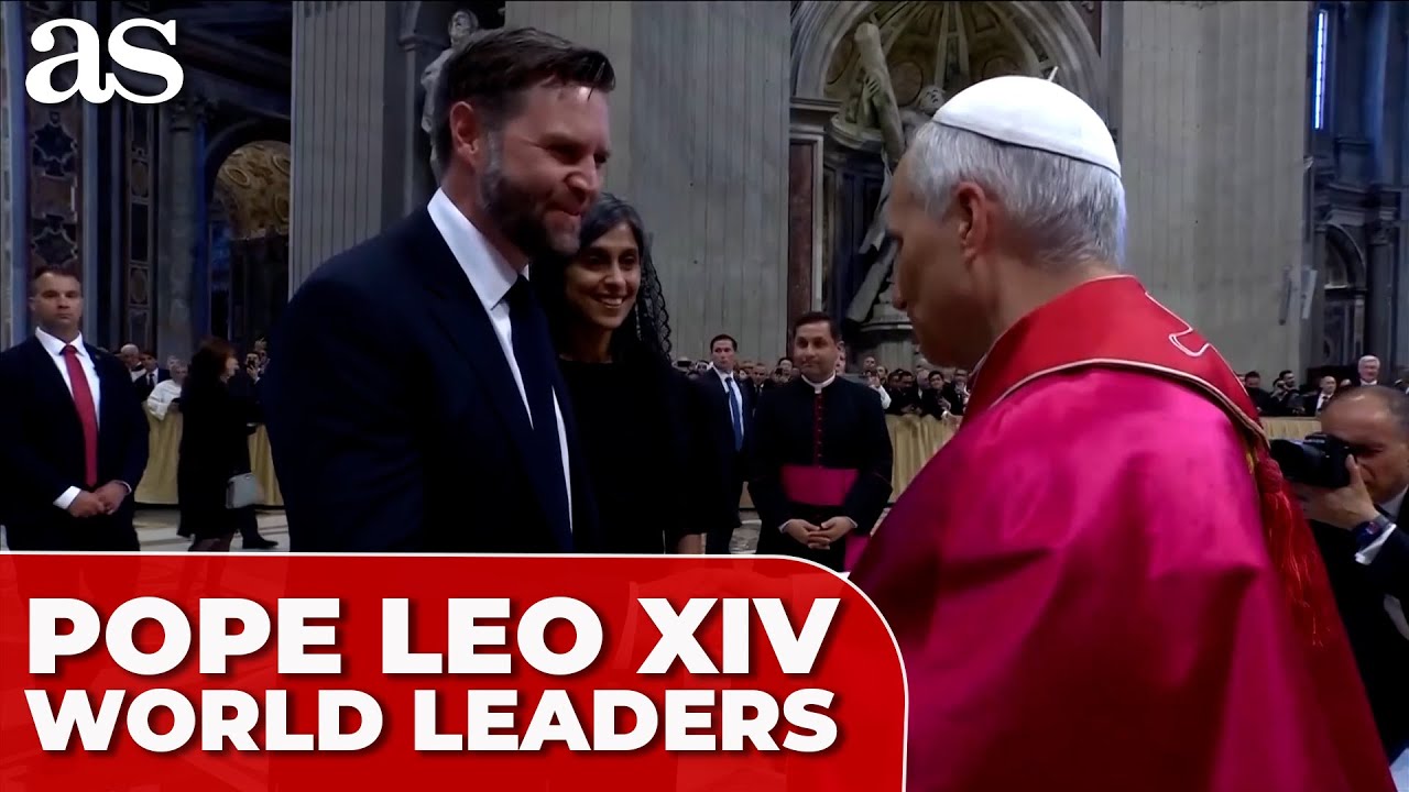 POPE LEO XIV greets WORLD LEADERS after inaugural mass