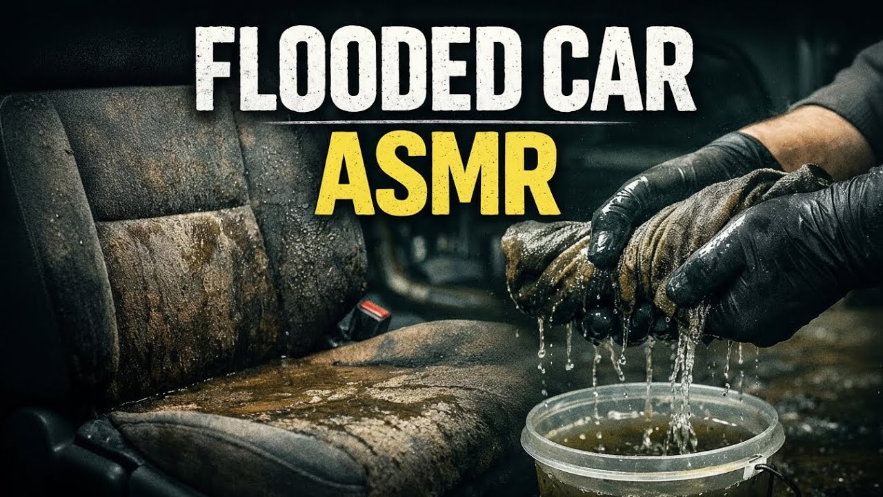 Flooded Car Interior Restoration ASMR (No Talking) | 15 Min Deep Clean 