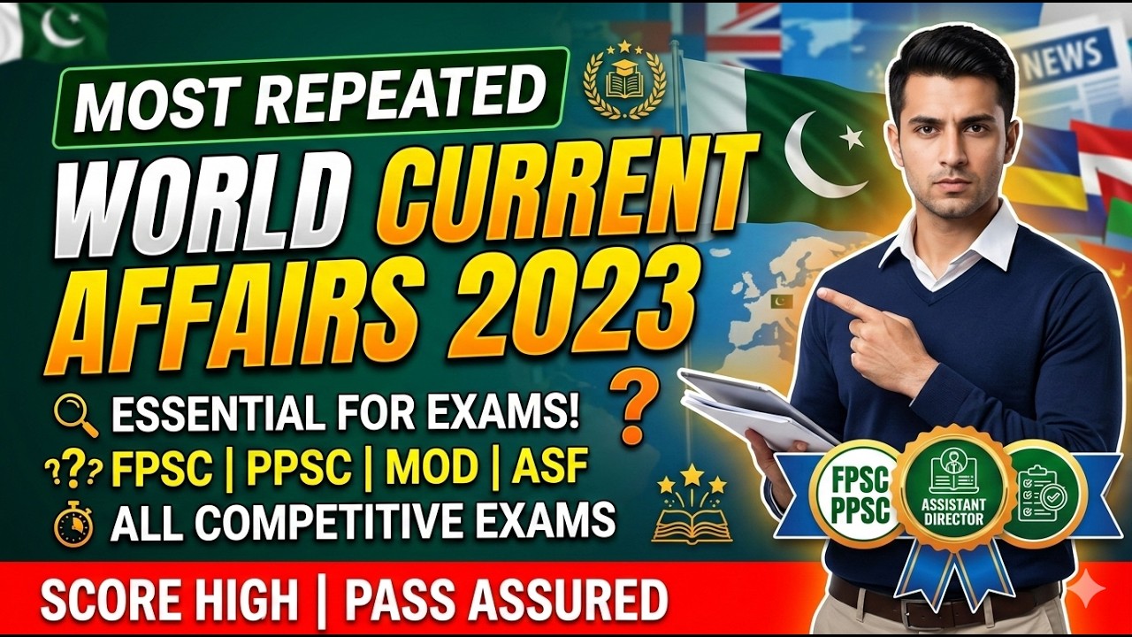 Part 01 Most Repeated Current Affairs 2023 |PPSC FPSC| Current Affairs Questions