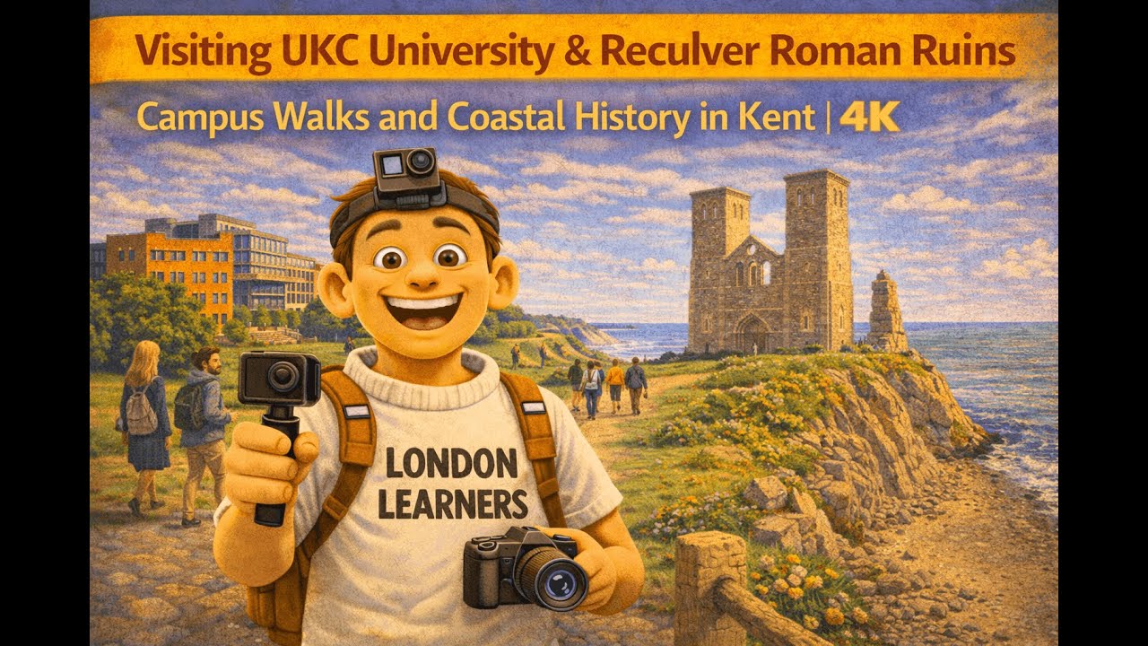 Visiting UKC University & Reculver Roman Ruins | Campus Walks and Coastal History in Kent | 4K