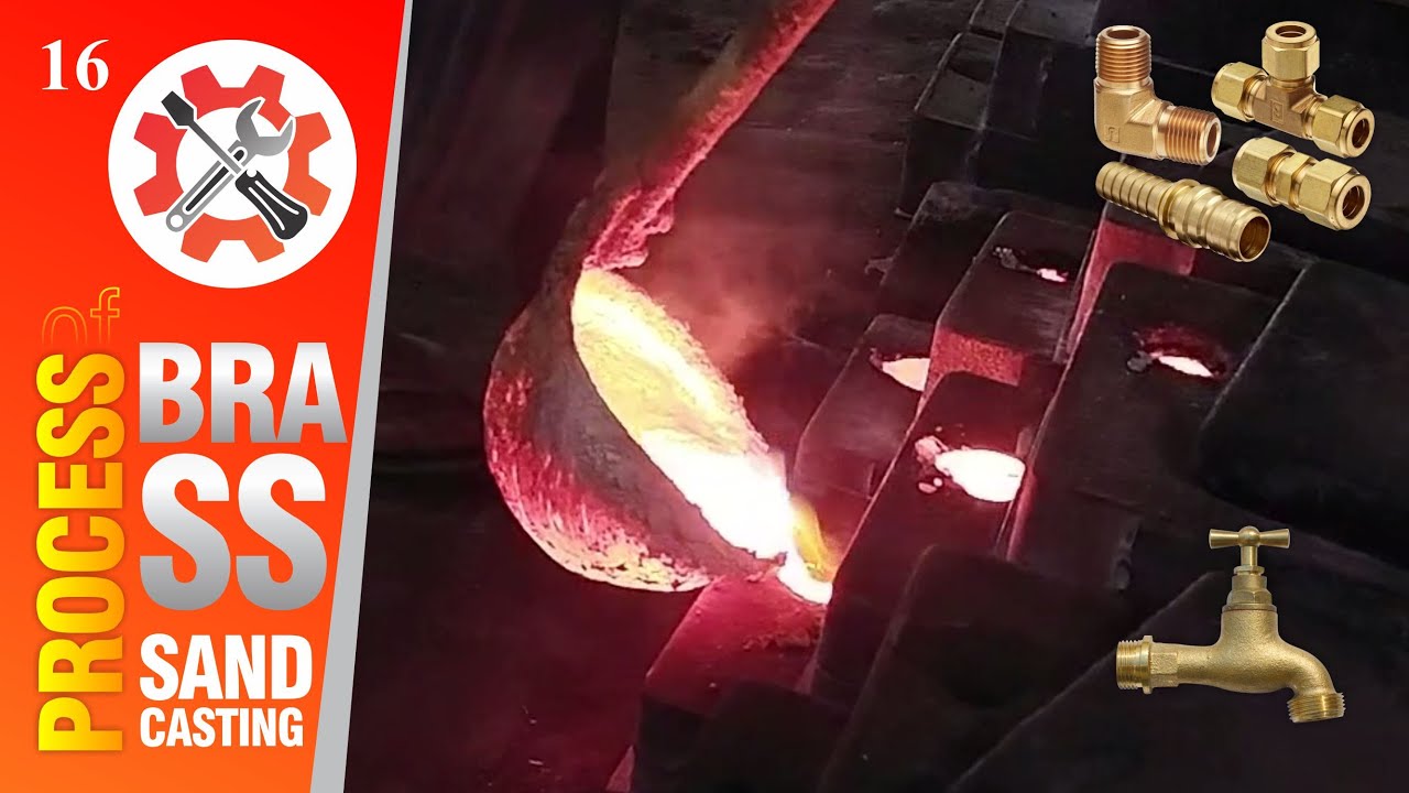 Melting, Sand Casting, and Making Small Brass Parts of Gas Stove & Tap | Crafting with Molten Brass