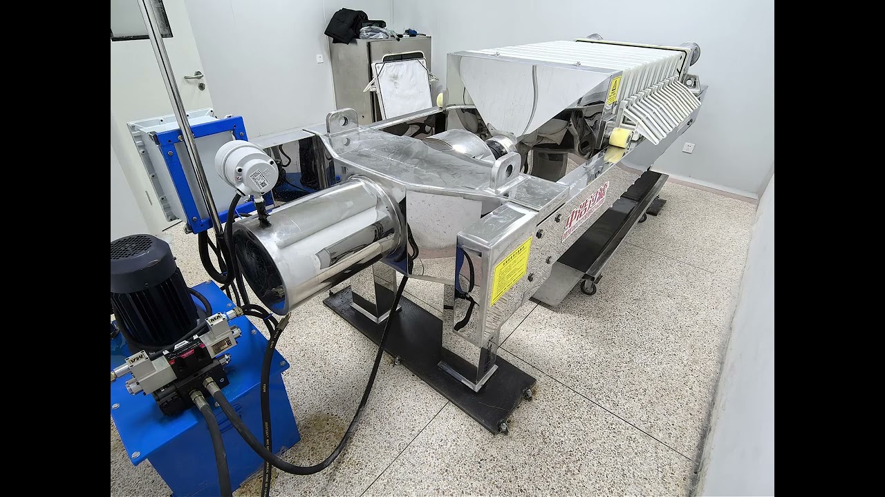 Detailed display of the stainless steel food-grade filter press requested by the customer