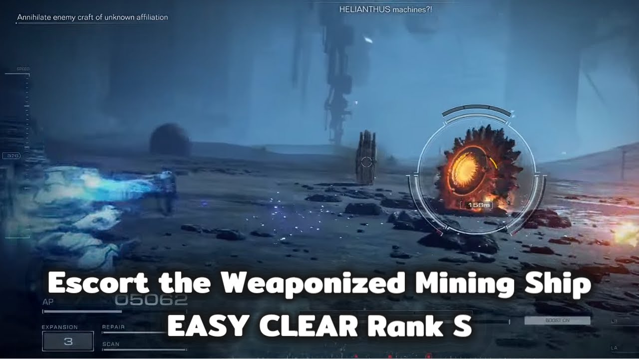 Armored Core 6 Escort the Weaponized Mining Ship : Easy Rank S