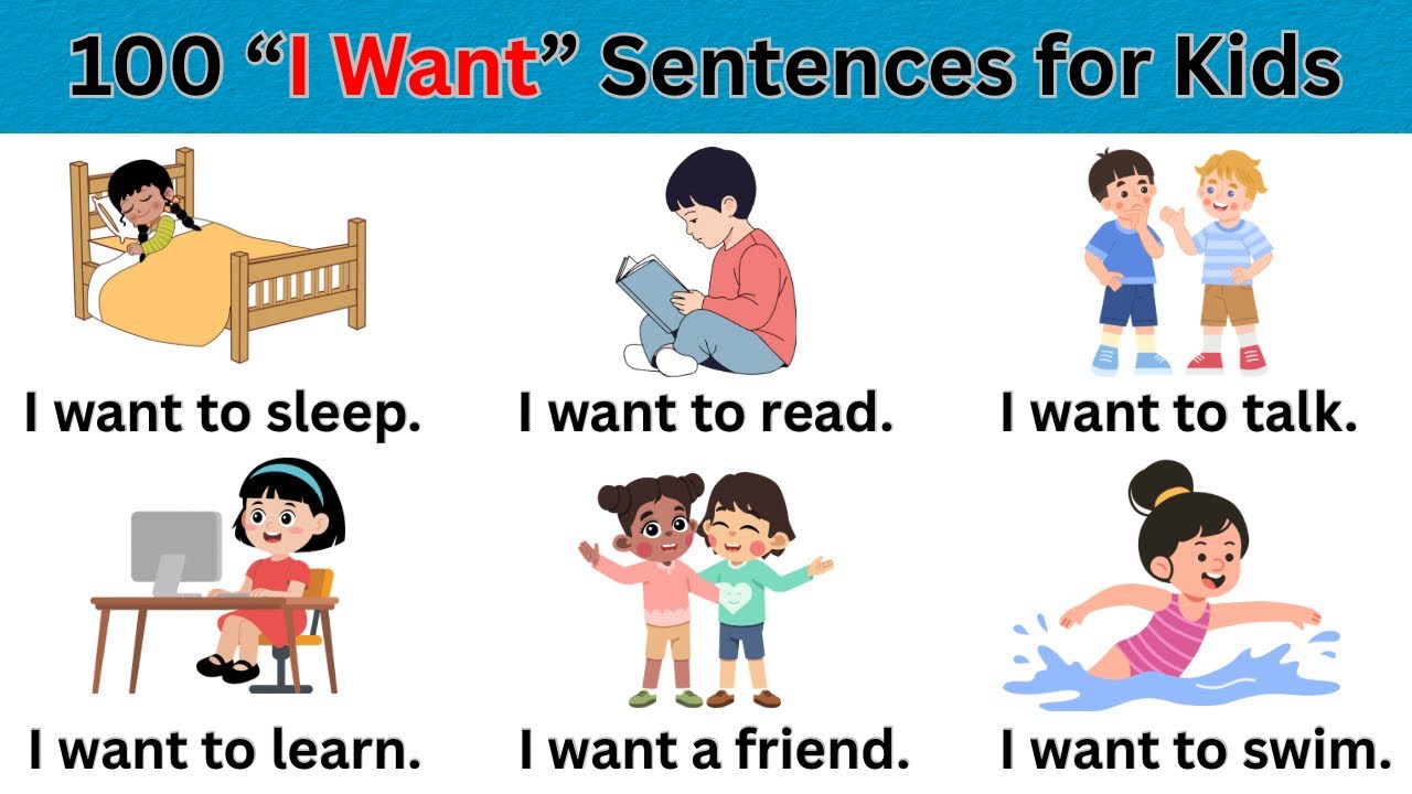 100 &ldquo;I Want&rdquo; Sentences | English Speaking Practice for Beginners | Daily Sentences #englishpractice 