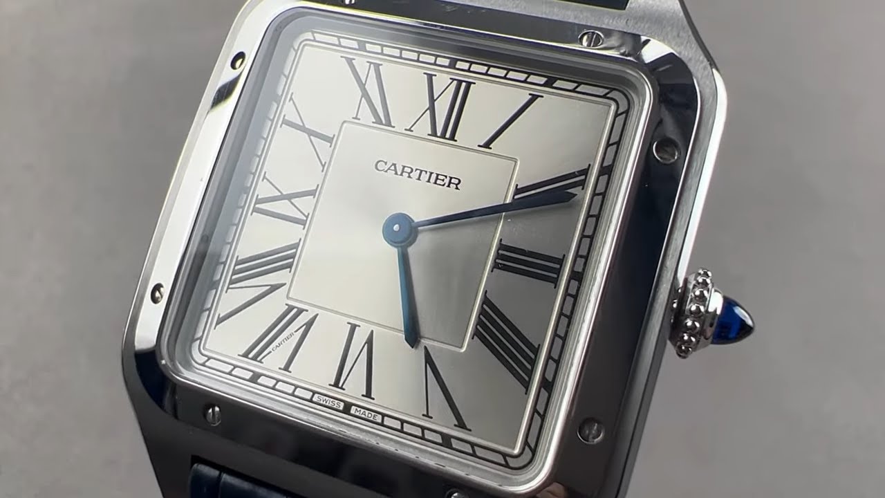 Cartier Santos-Dumont WSSA0032 | Элегантные и тонкие наручные часы из нержавеющей стали 34 мм