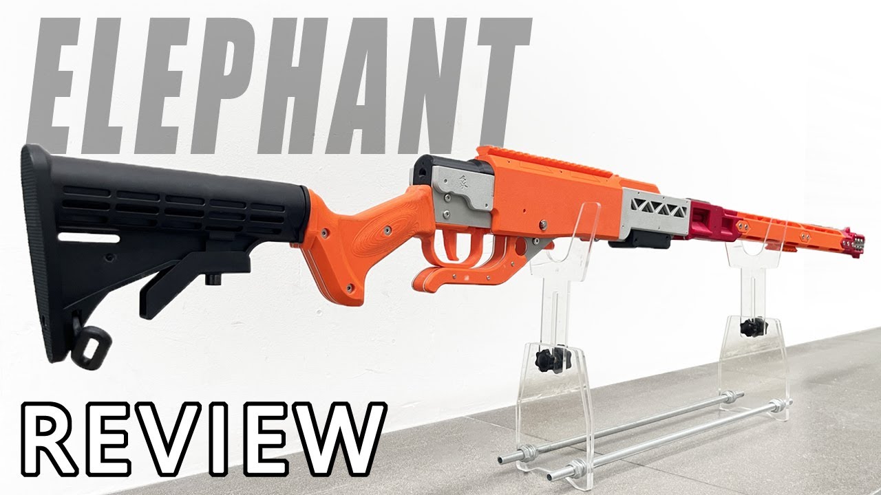 Прототип мощного бластера Nerf Colonel Wasp Giant Elephant с рычажным механизмом.