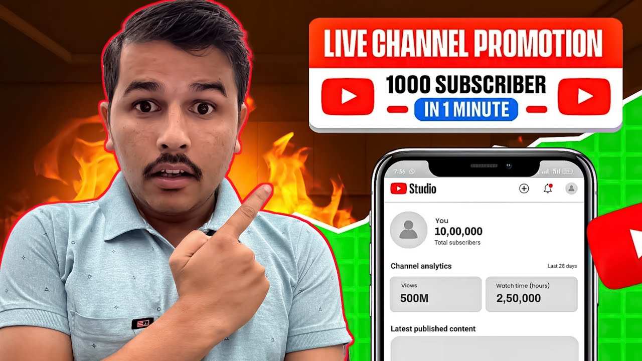Live YouTube Channel Promotion | Live Promotion | 100 SUBSCRIBERS 2 मिनट में ले जाओ live promotion