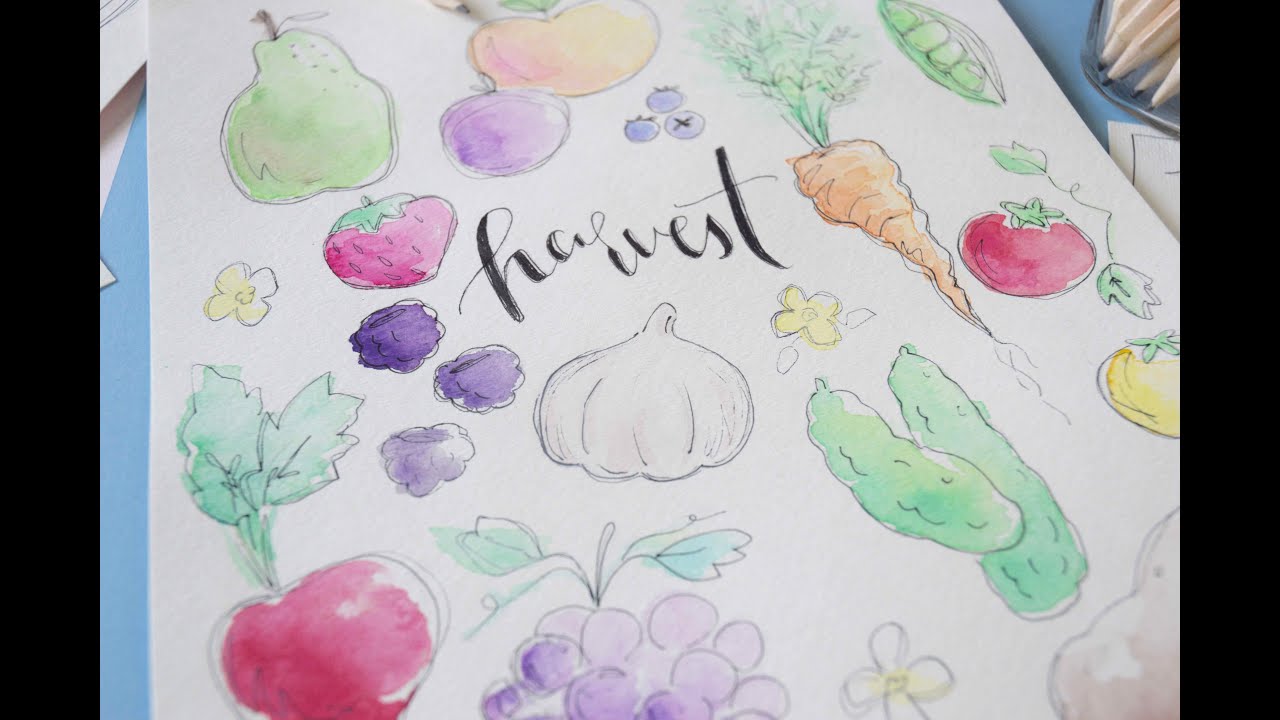 Let's Draw! Berries, Fruits and Vegetables