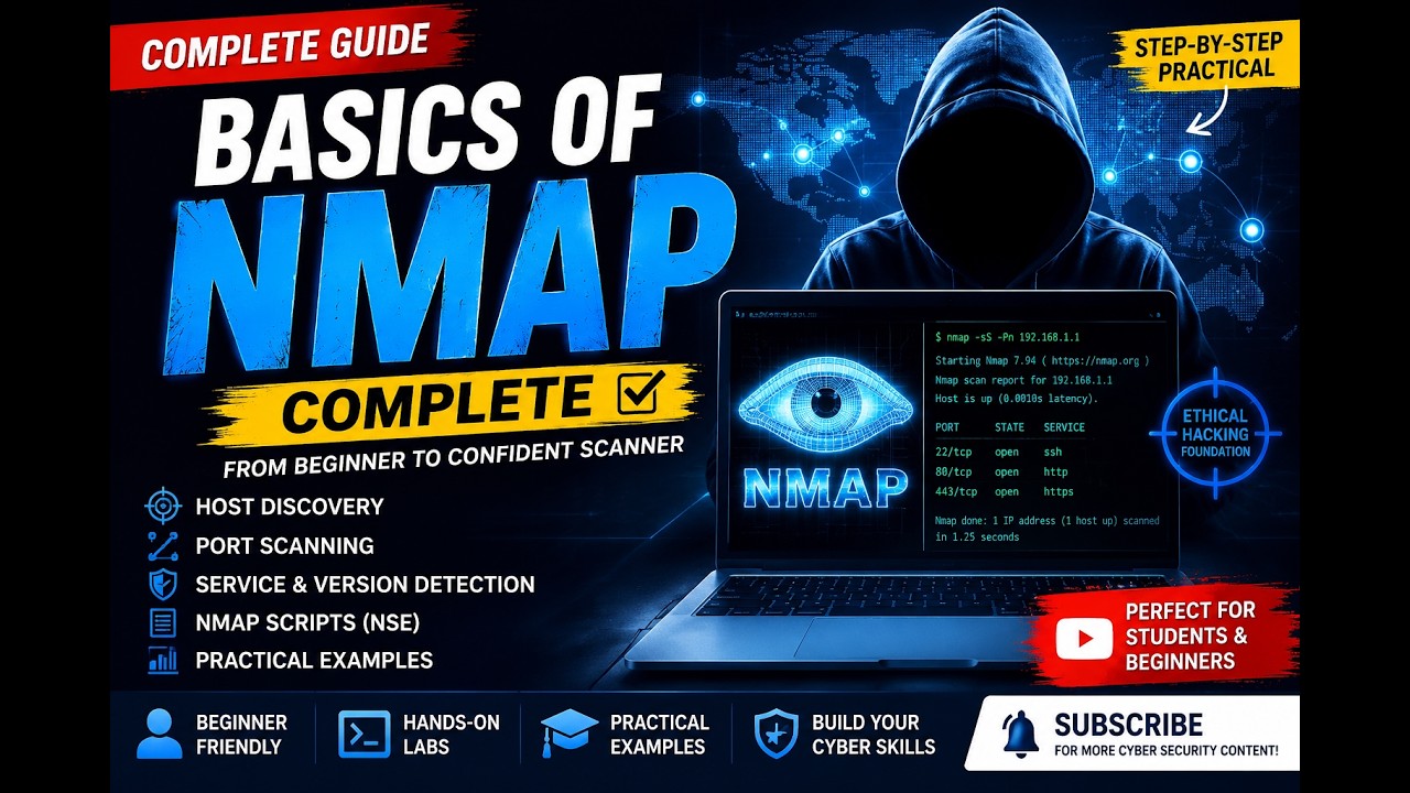 Nmap Complete Course for Beginners | Learn Network Scanning & Ethical Hacking Basics (2026)