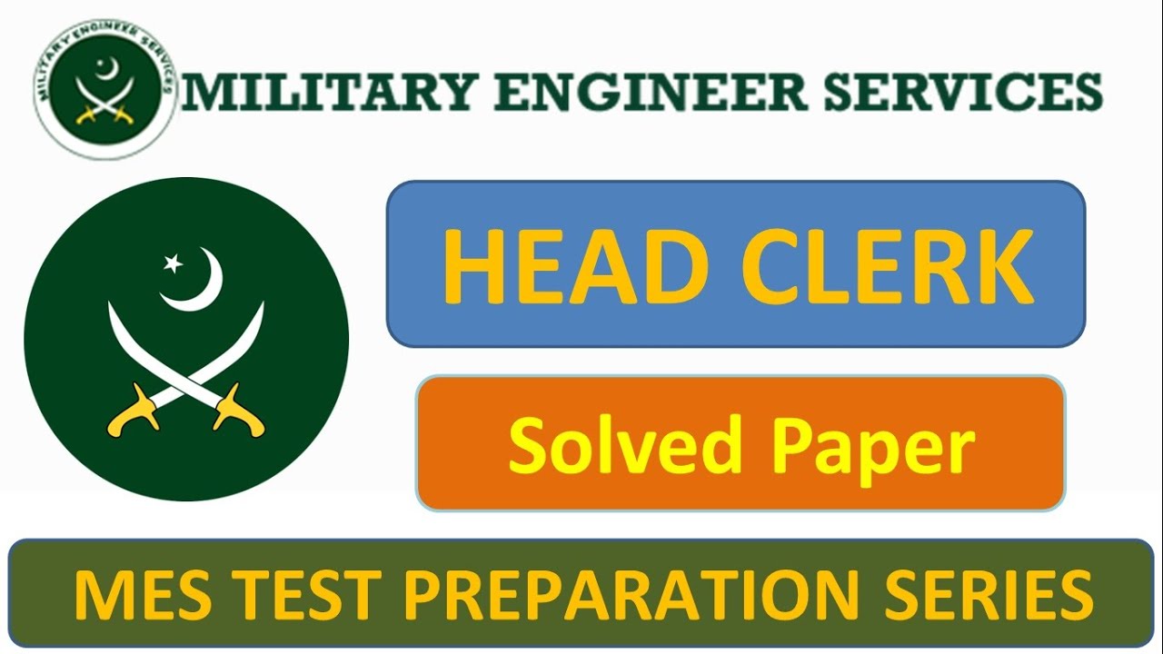 MES HEAD CLERK (BPS-14) PAST PAPER | MES TEST PREPARATION 2020 SERIES
