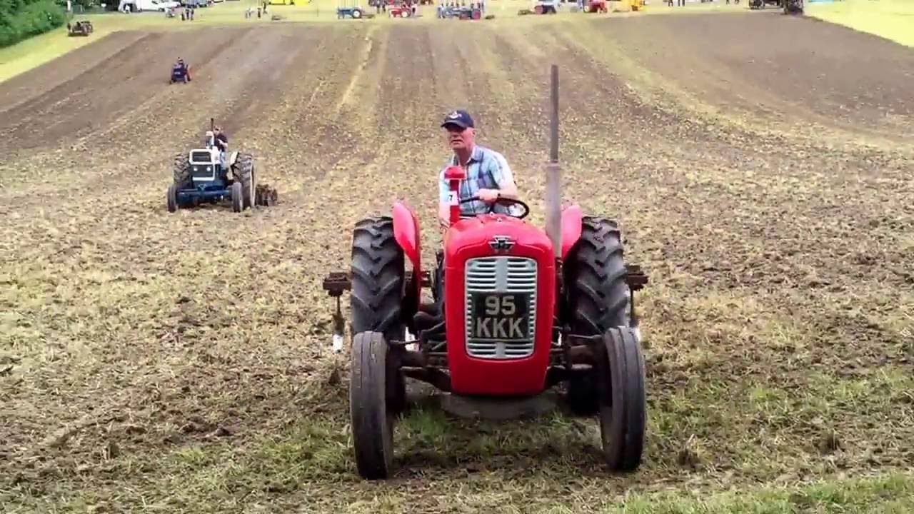 Massey Ferguson MF35X pulling a cultivator at Rainscombe Park Rally 2016