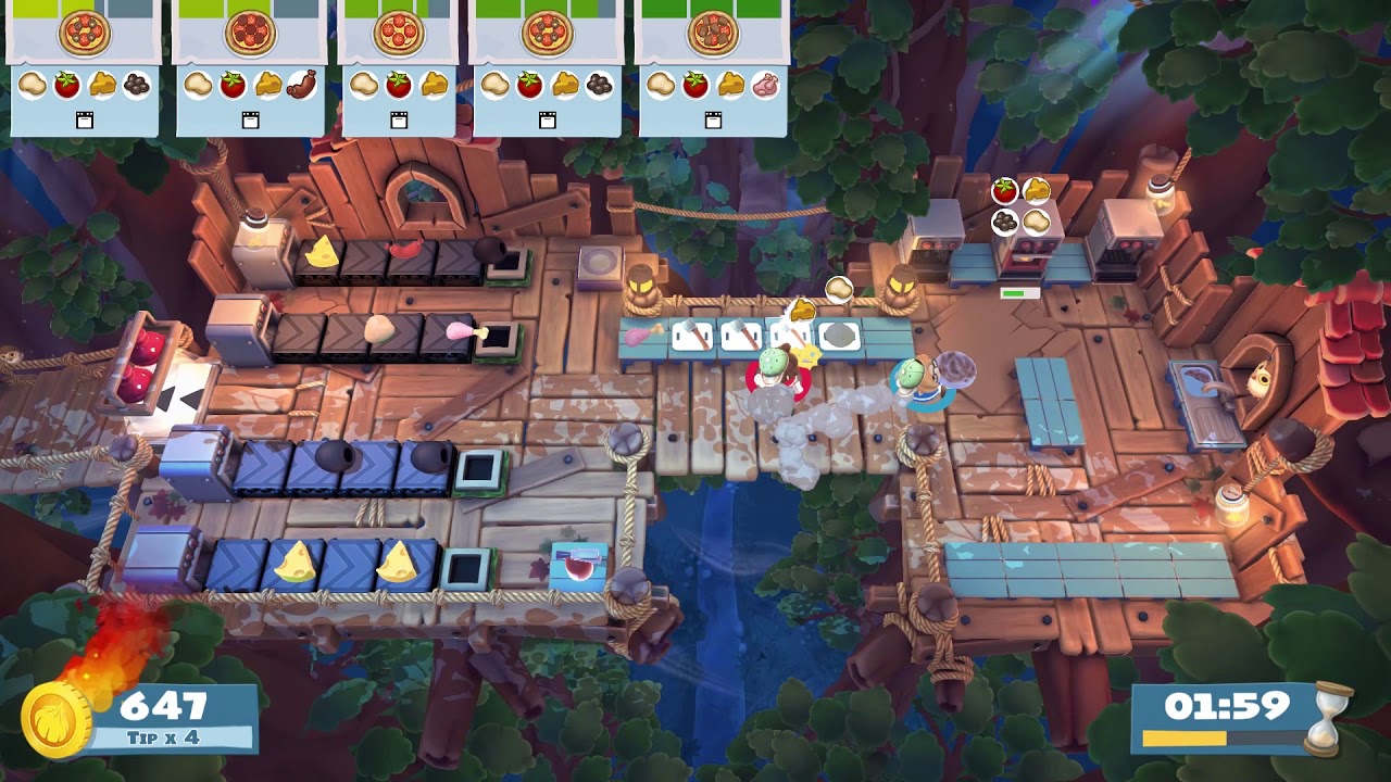 Overcooked 2: Campfire Cook Off, Level 3-2, 2 Players, 4 Stars (1467)