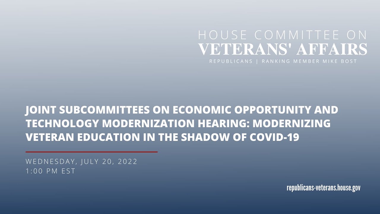 Subcommittees on Economic Opportunity and Tech. Modernization Hearing | Education Modernization