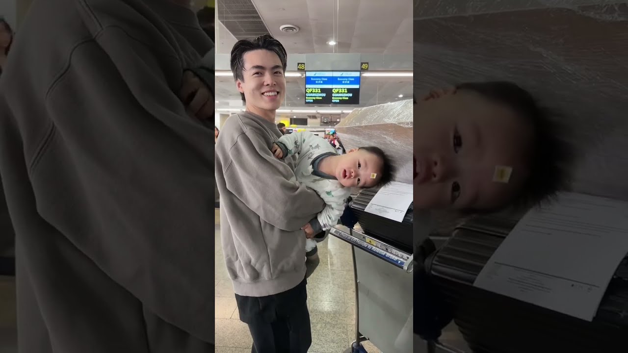 潘爸乐爷VLOG：10月乐爷第一次坐飞机（上篇）！！#dadlife #familygoals #couplegoals #baby #babyboy