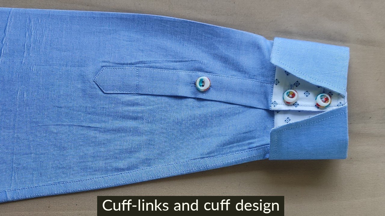 cufflinks and cuff cutting and stitching full video // sew a shirt Designer cufflinks and cuff //
