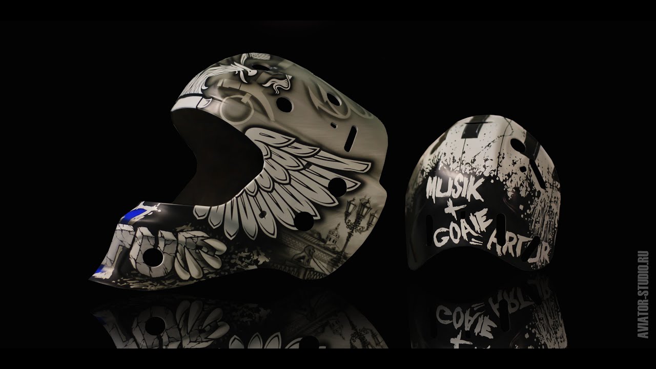 Аэрография на шлем | Pattern on the helmet Bauer airbrush