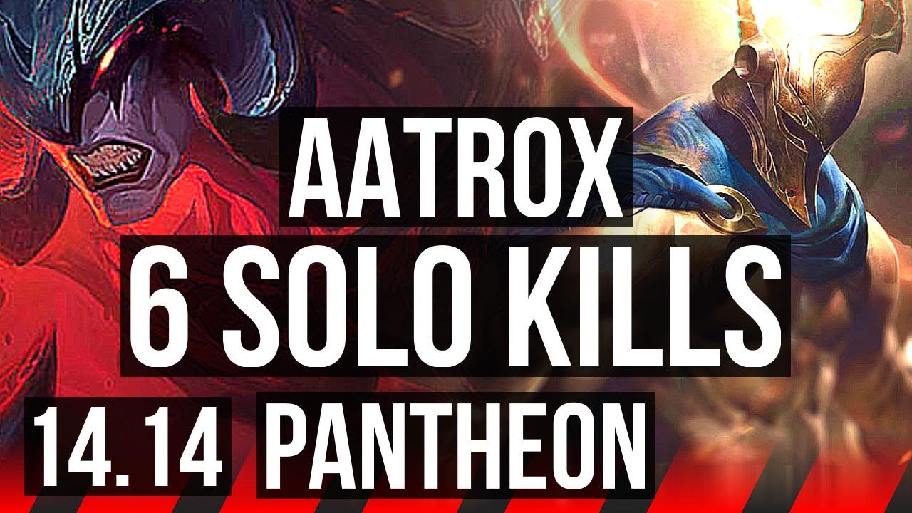 AATROX vs PANTHEON (TOP) | 6 solo kills, 13/2/6, 1600+ games, Legendary | EUW Master | 14.14