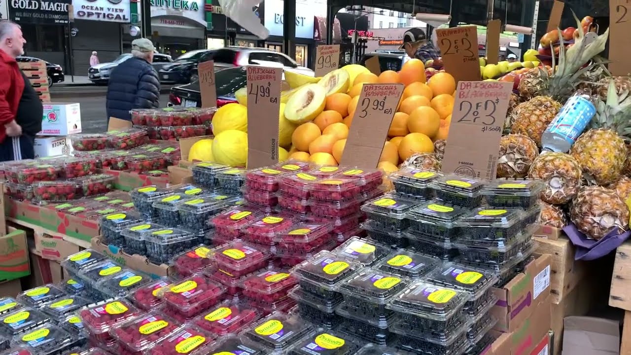 🇺🇸 New York 🌶️🌽 Цены на овощи, как изменились за месяц? Брайтон Бич, Идем к океану 👍