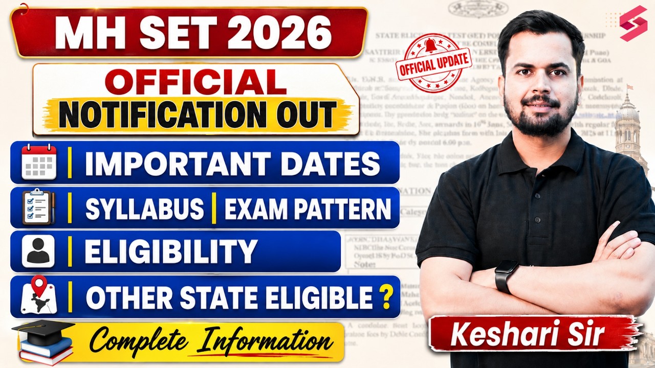 MH SET 2026 Notification | MH SET Registration 2026 | MH SET Notification 2026 Complete Details