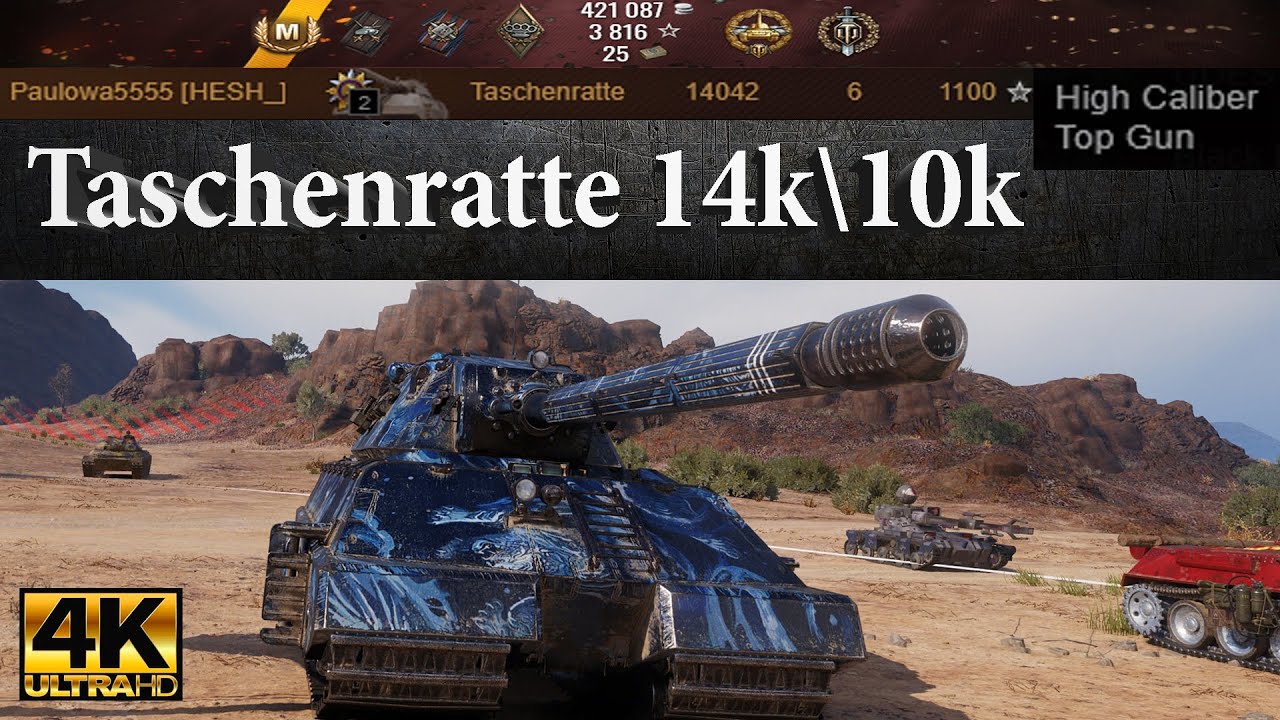 Taschenratte 14042 dmg, 6 kills, 1100 exp, 10820 block | Ultra HD 4K World of Tanks