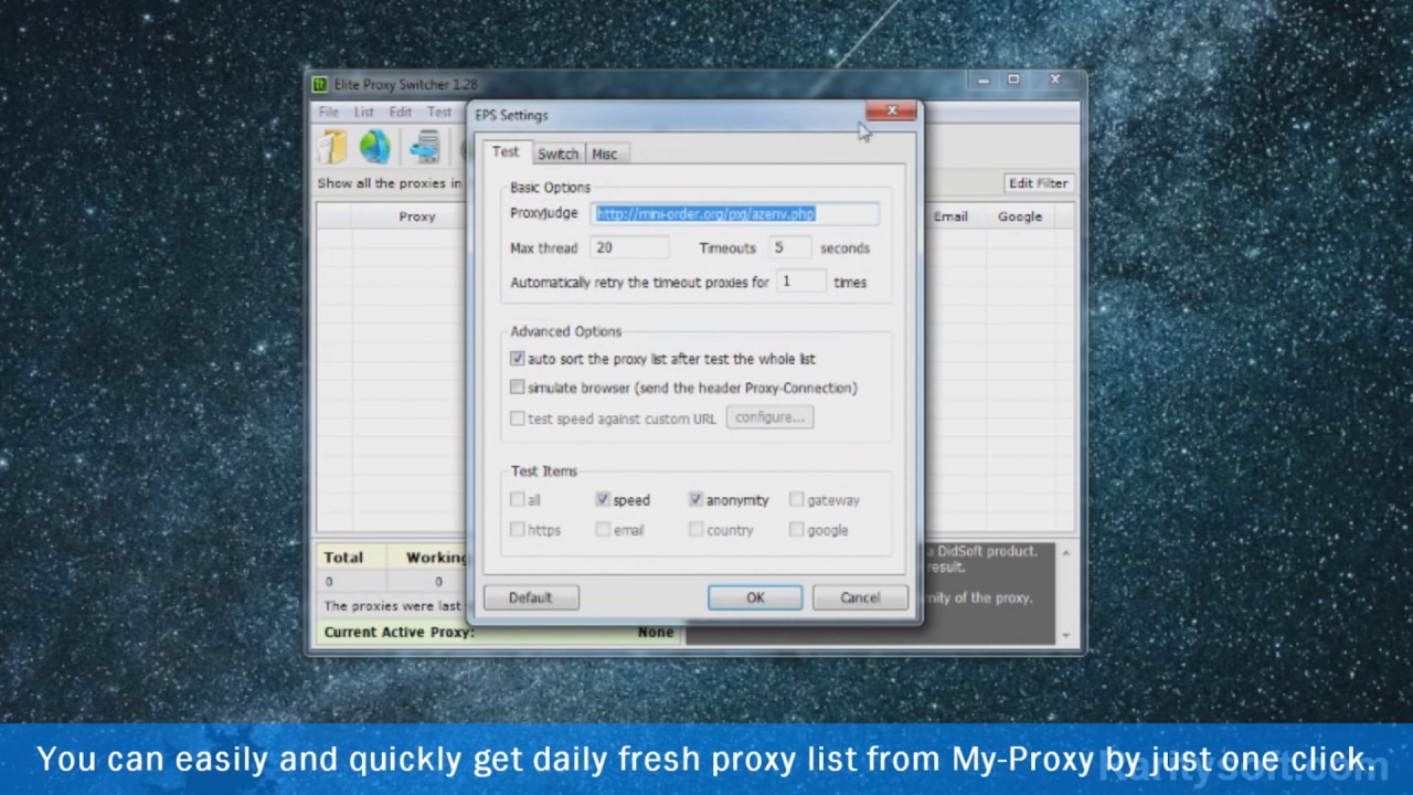 An easy way to test proxy and use proxy - Elite Proxy Switcher
