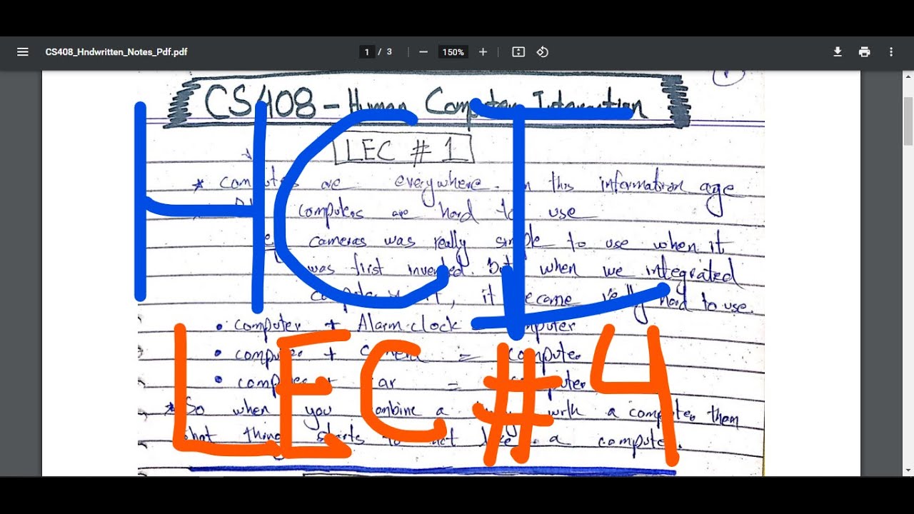 CS408 Human Computer Interaction Short Lecture # 4 | HCI Coursework Help for Semester | UBprogrammer