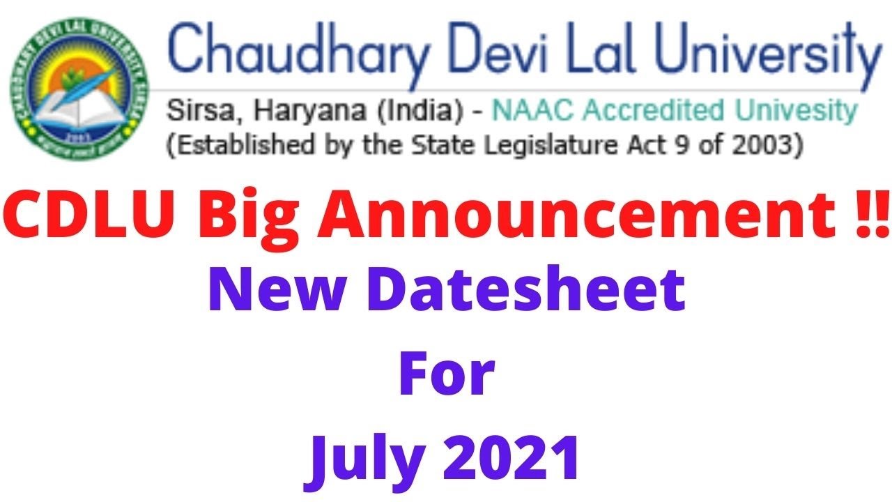 CDLU New datesheet | CDLU distance exams | CDLU datesheet for offline exams |Cdlu UCDL EXAMS| #cdlu