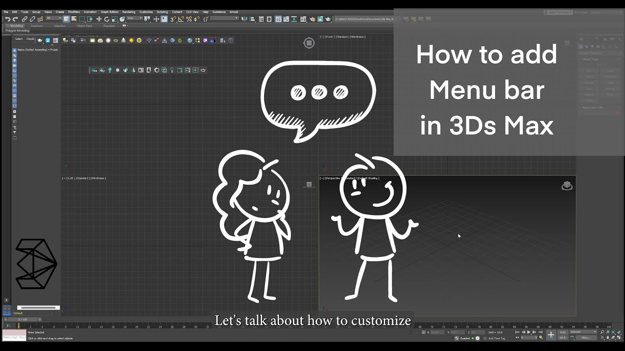 How to add menu bar in 3ds Max? Customize user interface?