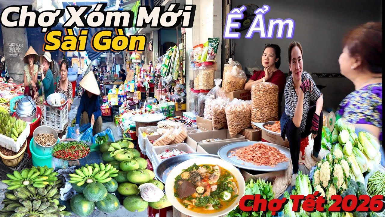 Chợ Xóm Mới “Gò Vấp “Sài Gòn Tết 2026 Ế Ẩm ,Bất Ngờ Gặp Bà Cụ 82t Vẫn Ngồi Chợ Hàng Ngày 