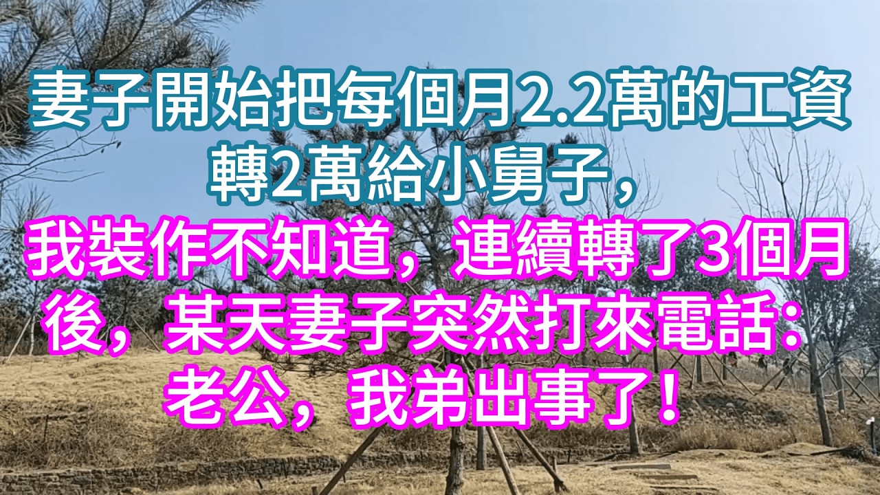 【完結】妻子開始把每個月2.2萬的工資轉2萬給小舅子，我裝作不知道，連續轉了3個月後，某天妻子突然打來電話：老公，我弟出事了！