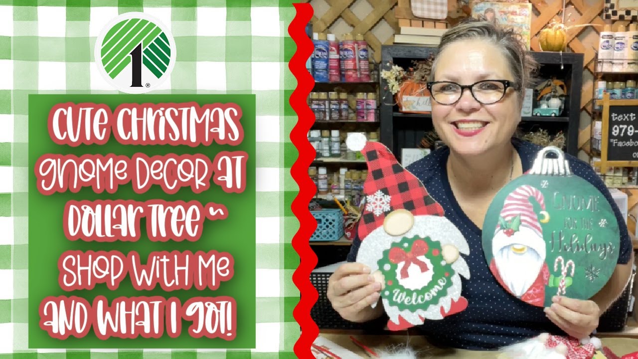 🎄Cute Christmas Gnome Decor at 🌳DOLLAR TREE || Shop with Me and What I Got!
