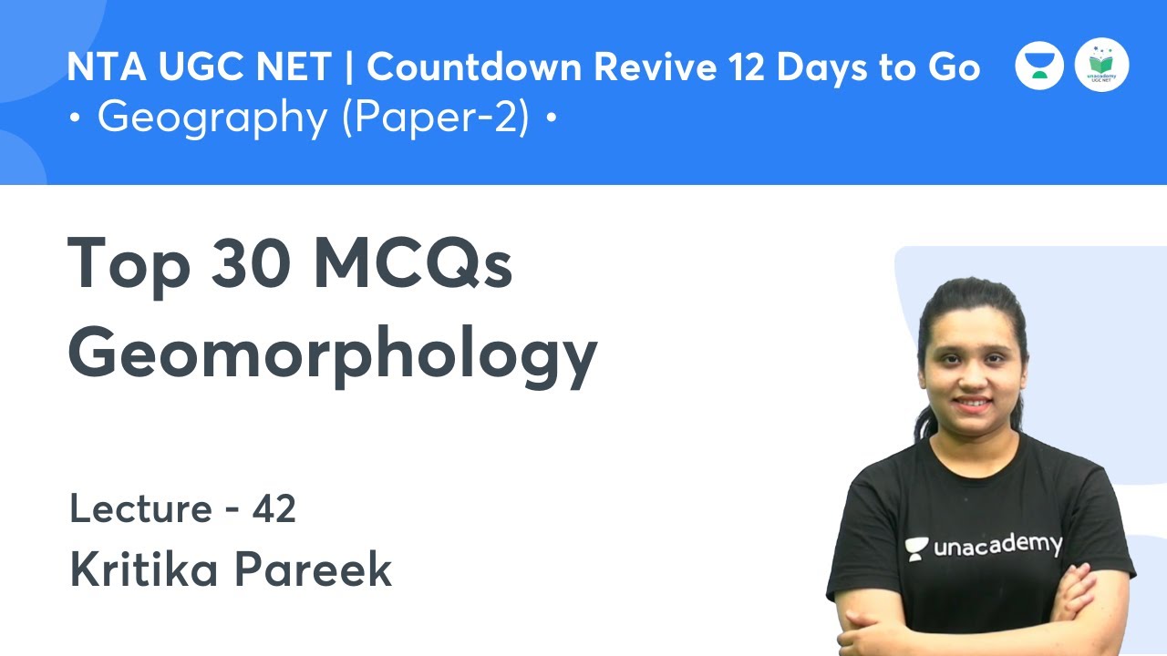 Top 30 MCQs Geomorphology | Geography | NTA UGC NET JRF 2021 | by Kritika Pareek