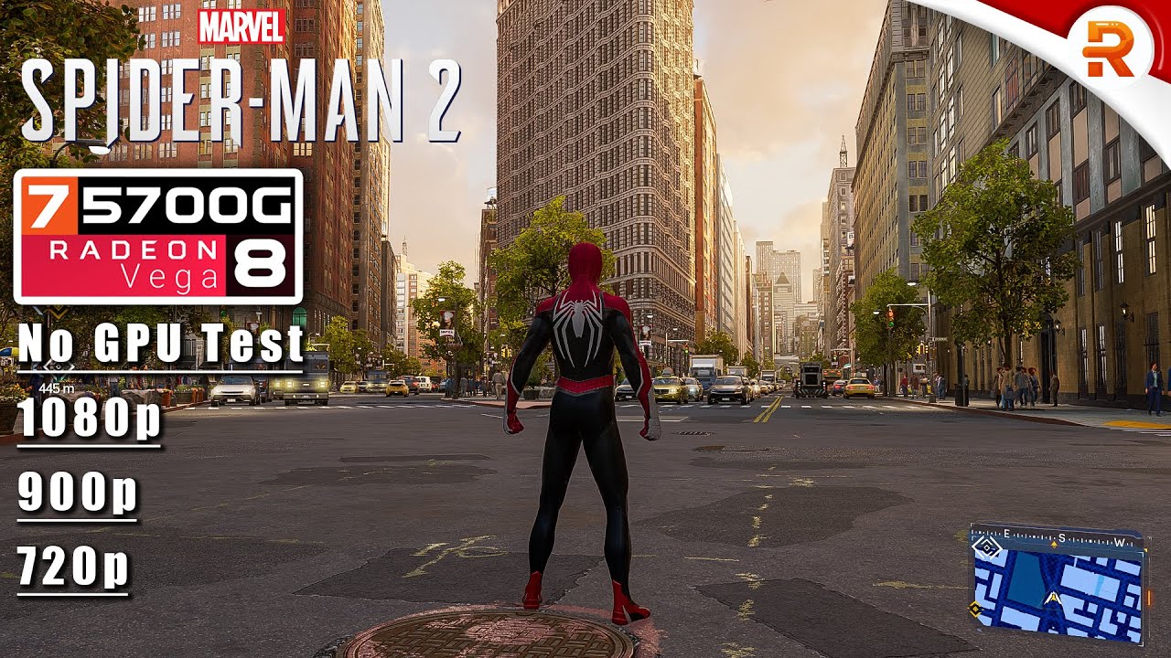 MARVEL Spider-MAN 2 | Ryzen 7 5700G VEGA 8 + 32gb RAM | No GPU TEST | 1080p | 900p | 720p