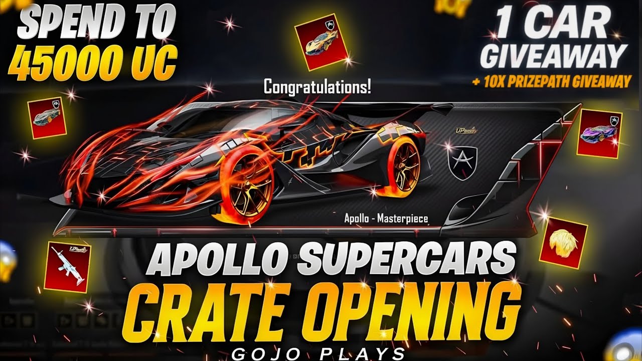 OMG 😱 APOLLO SUPER CARS SPEED DRIFT CRATE OPENING | 1 CARD GIVEAWAY | $45k UC SPEND