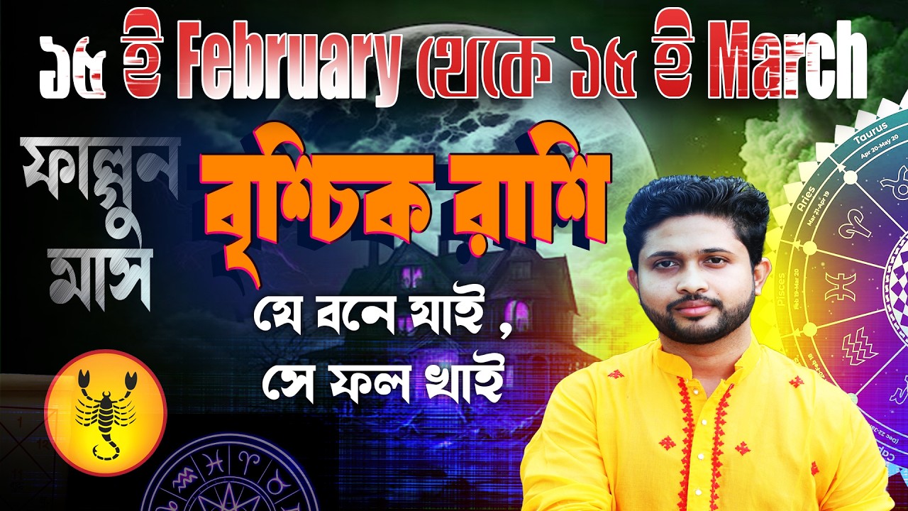 বৃশ্চিক রাশি (Scorpio)। ১৫ ই ফেব্রুয়ারি থেকে ১৫ই মার্চ কেমন যাবে জানুন।