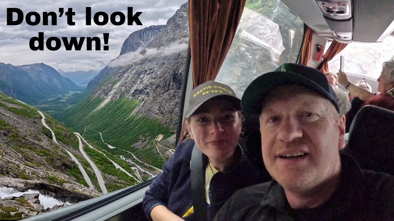 Norway's Most Scenic Road on a Coach?! Descending 700 Metres of Sharp Turns & Scary Bends by Bus...