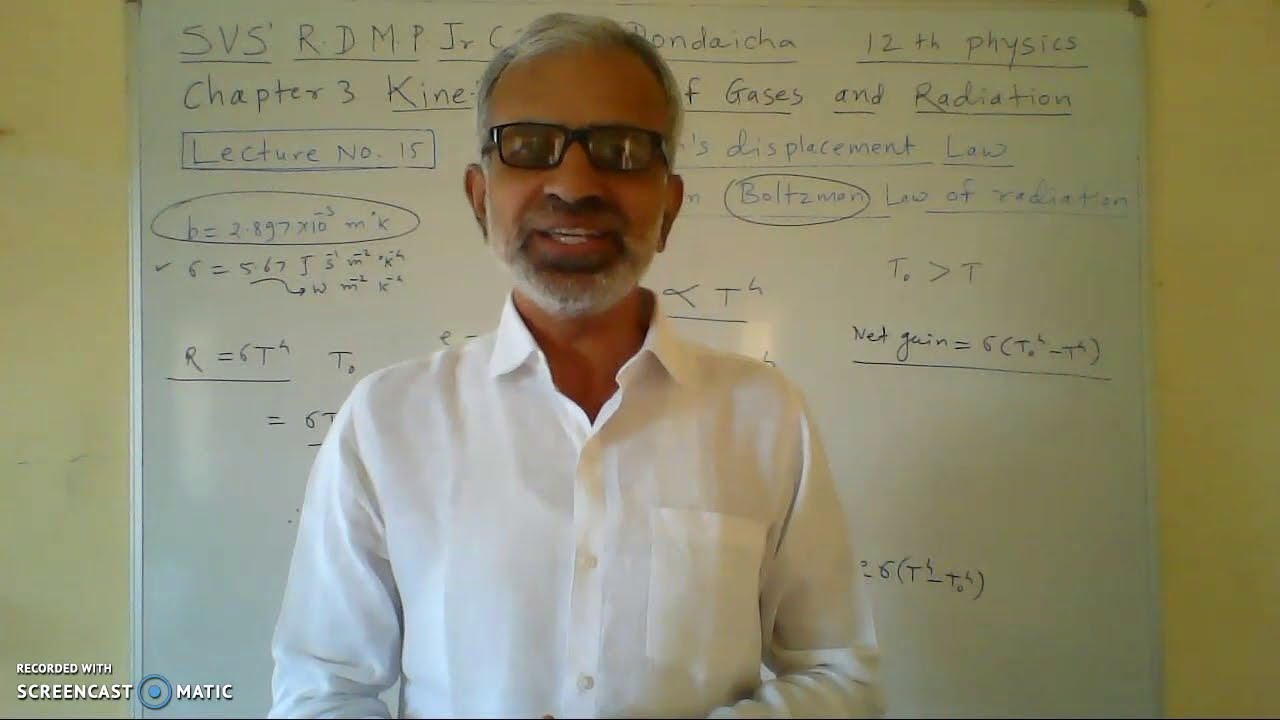 12th physics chap3 KTG and radiation Lec15 WEIN DISPLACEMENT LAW /STEFAN BOLTZMANN LAW Prof BGShinde
