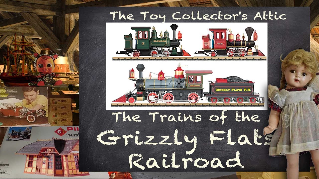 The Locomotives of the Grizzly Flats Railroad Under the Christmas Tree in the Toy Collectors Attic