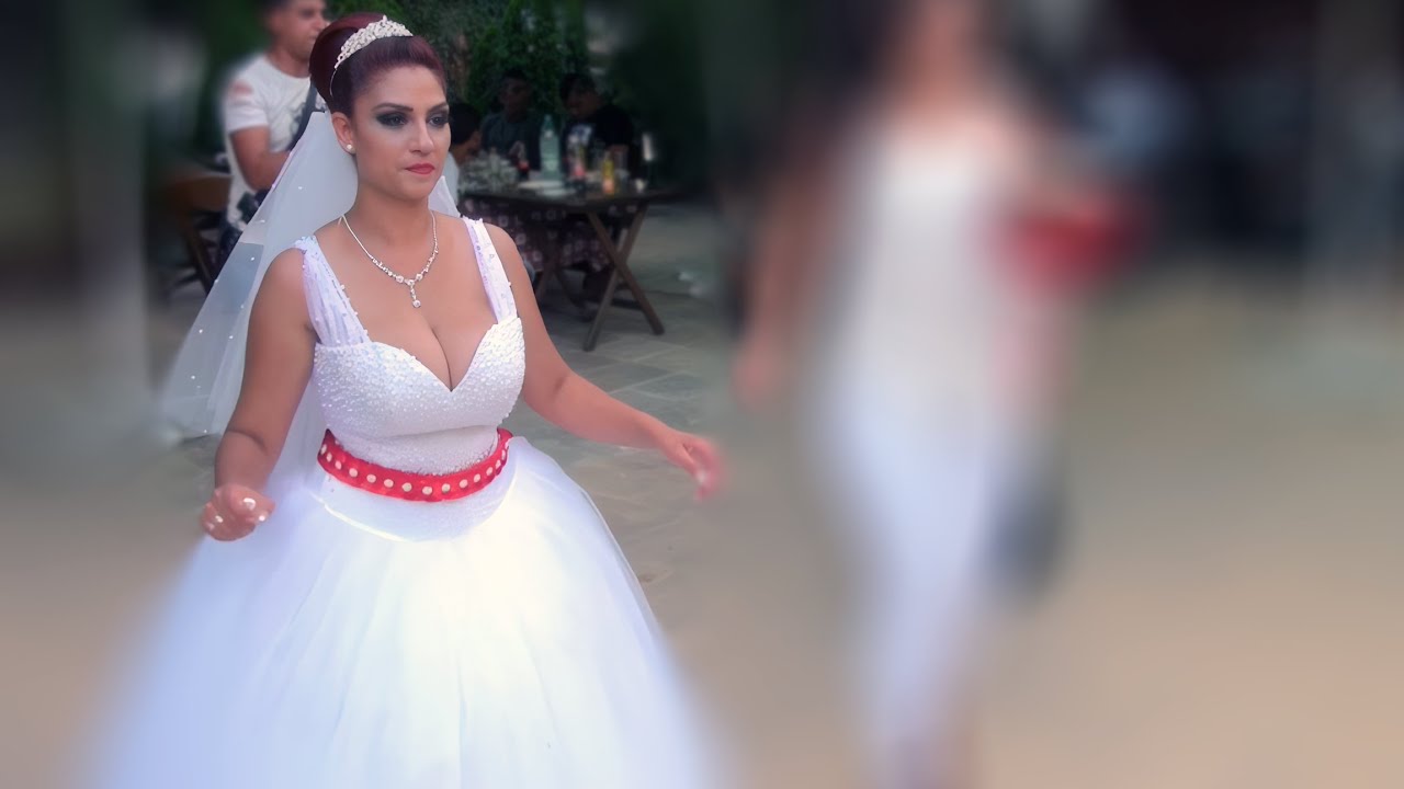 White Bridal Dress With Red Belt