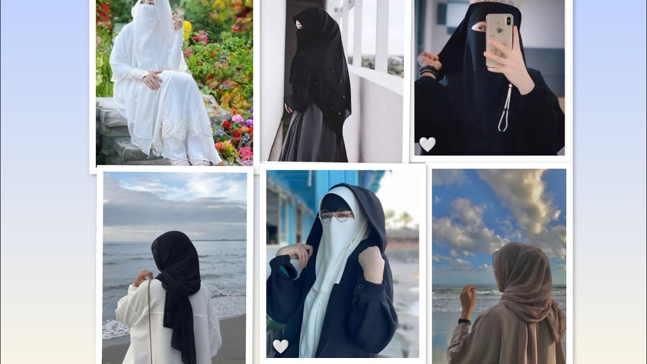 New stylish black and white hijab girl dpz 😍😍😍